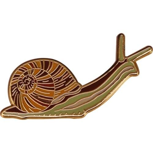 Kawaii Snail Cute Natural Animal shelled gastropod Metal Enamel Lapel Clothes Coats Backpack Bag Badge Brooch Pin Accessories