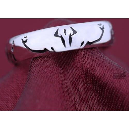 Anime Jujutsu Kaisen S925 Silver Ring Ryomen Sukuna Itadori Yuji Cosplay Fashion Adjustable Finger Rings Jewelry Xmas Gift