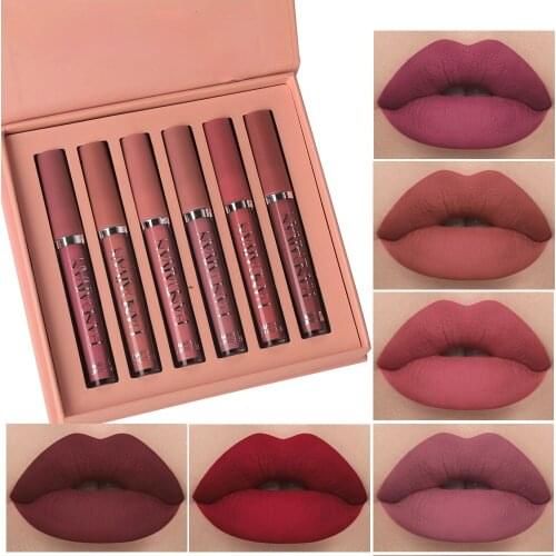 6-Piece Lipstick Set Not Easy To Stick To Cup Mist Lipstick Set Gift Box Liquid Lipstick Lip Balm Moisture Z001