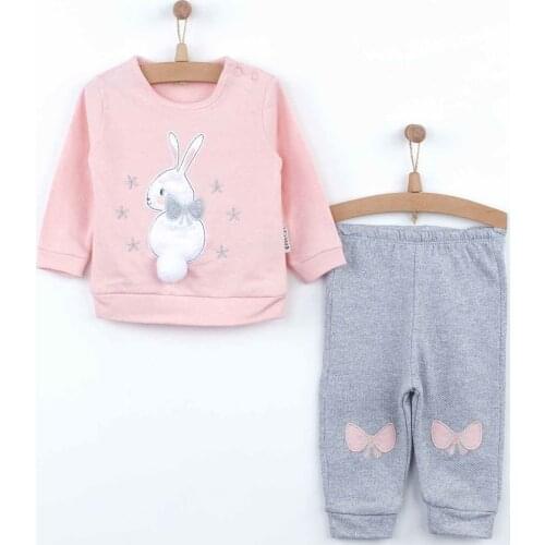 Powder Powder Baby Girl Tracksuit Sweatshirts Suit 2 Piece Set Cute Babies Pajamas Cotton Casual Wear Outfit Girls Babies Models