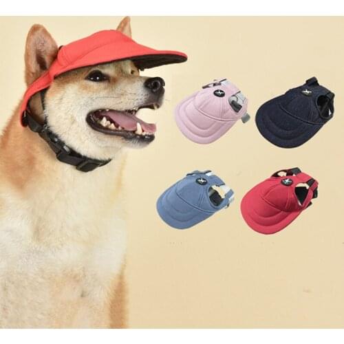 Dog Cap Cute Fashion Solid Color Dog Hat Baseball Cap Windproof Travel Sports Sun Hats Dog Outdoor Accessories