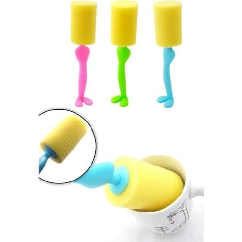 Long Handle Cleaning Brush 20*4cm Limpeza Brushegg Creative Cup Brush Gentleman Shape Standing Sponges Bowl Kettle Kitchen