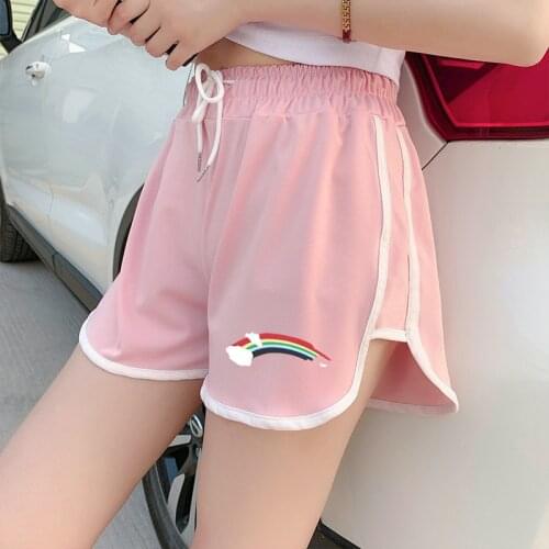 Korean Womens Shorts Summer Casual Loose Sports Sweatpants Beach Short Pants Female Elastic Waist Slim Shorts Body Fitness Gym