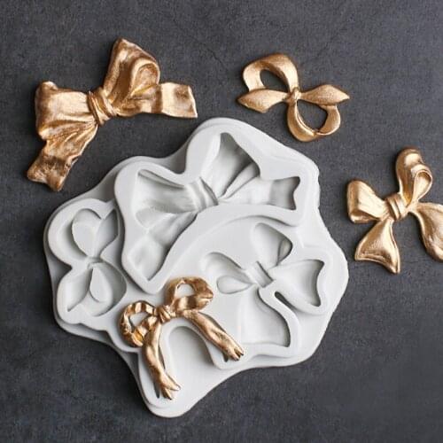 Bowknot Silicone Mold for Fondant Cake Decorating, Cupcakes, Sugarcraft, Cookies, Candies, Cards and Clay Bakeware Tools