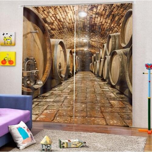 Modern Blackout Curtains wine cellar Window Curtains Custom-made Size Window Curtain Living room Bedroom Modern Photo 3D Curtain