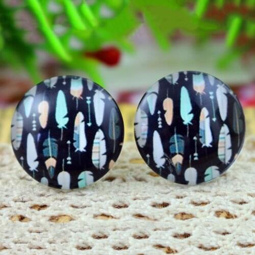 10pcs 20mm Classical lines kaleidoscope Handmade Photo Glass Cabochons