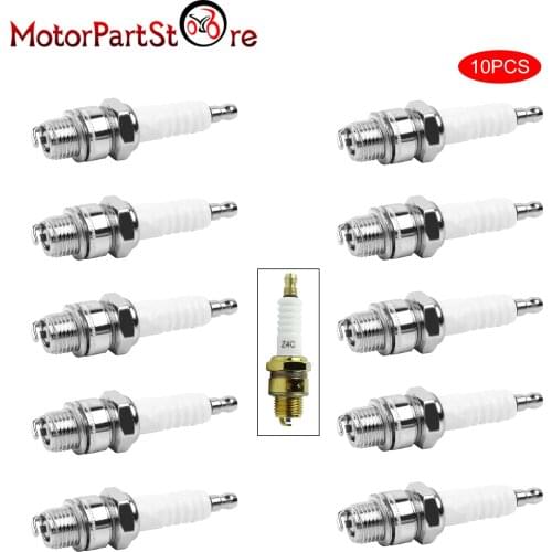 10pcs High Performance Z4C Spark Plug Fit For 49cc 50cc 60cc 66cc 70cc 80cc 2-Stroke Engine Motorized Bicycle Moped Scooter
