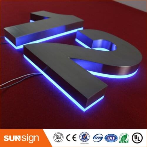 H 30cm LED illuminated letter signs with stainless steel shell