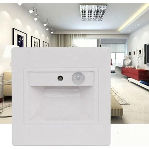 Hotel LED human body induction footlight sound and light control night light 86 type embedded corridor aisle corner wall light