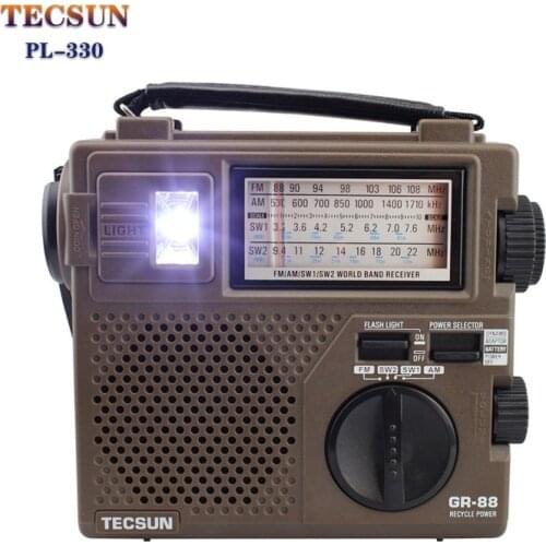 Tecsun GR-88P FM/MW/SW Full Band Radio Receiver Digital Hand Dynamo Radio With Emergency LED Light
