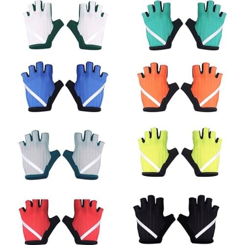 HIGH Reflective One Pair Half Finger Cycling Jersey Gloves MTB Road Mountain Bike Bicycle Gel Gloves