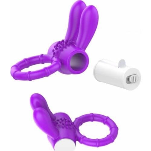 Adult Toy for Couple Delay Cocking Rabbit Penis Ring Vibrate Ring Premature Ejaculation clitoris massager Sex Product Lock Fine