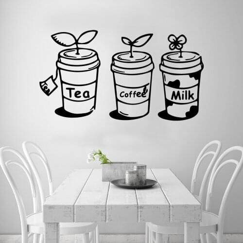 Funny Tea Coffe Mike Wall Art Decal House Decoration Kitchen Sticker For Kids Room Decoration Wall Decals 1842