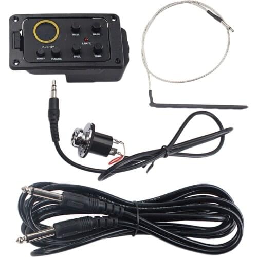Acoustic Guitar Parts Set 4 Band EQ Equalizer, Preamp Tuner, Cable, Screws