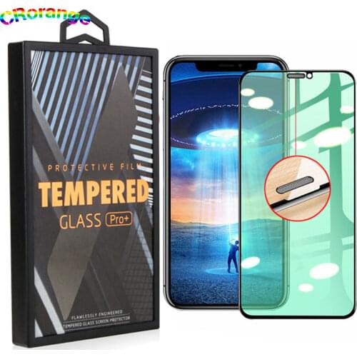 Green Tempered Glass for iPhone 11 Pro Max Protect Eyes Screen Protector for iPhone XR XS Max i7/8 Plus Free Frame i12 Pro Max