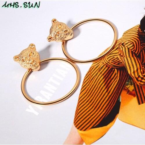 MHS.SUN Exaggerated Women Big Circle Geometric Drop Earrings Personality Dangle Earrings Fashion Girls Jewelry Trendy Design