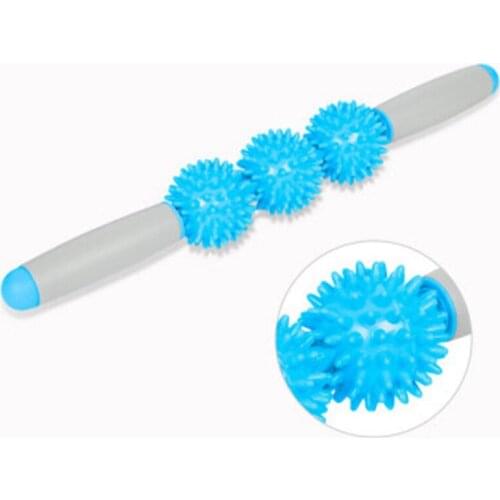 16inch Gym Muscle Massage Roller Yoga Stick Muscle Body Massage Relax Tool Muscle Roller Sticks with Point Spiky Ball