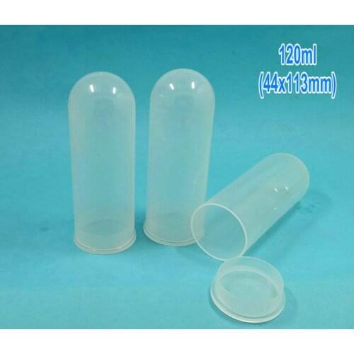 30pcs/lot 44*113mm 120ml Plastic centrifuge tube screw cap round bottom EP test sample tube Vial Clear Container Laboratory