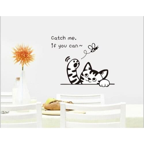 30x18cm Removable door stickers animal kitten children living room bedroom door store decoration Zoo decorate +B