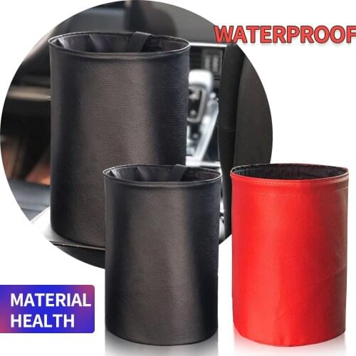 Car Interior Storage Busket Rubbish Container Waste Organizer Holder Waterproof Folding Garbage Can Trash Auto Accessories