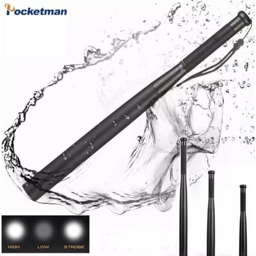 3000 lumens Baseball Bat LED Flashlight Super Bright Baton aluminium alloy Torch for Emergency and Self Defense
