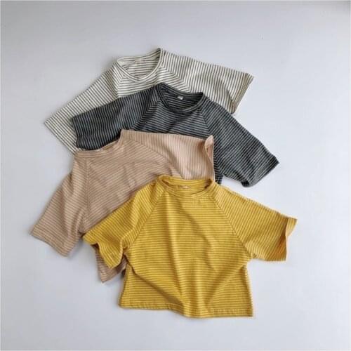 Boys and Girls T Shirt 2021 New Summer Kids Tops Stripe Children Tee Toddler Cothes Cotton Comfortable,#6003