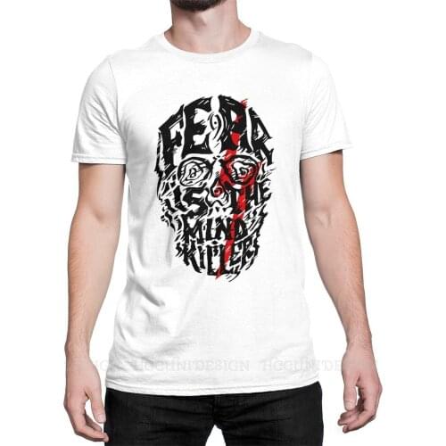 Fear Is The Mind Killer Print Cotton T-Shirt Camiseta Hombre Dune Frank Herbert TV Men Fashion Streetwear Adult Shirt
