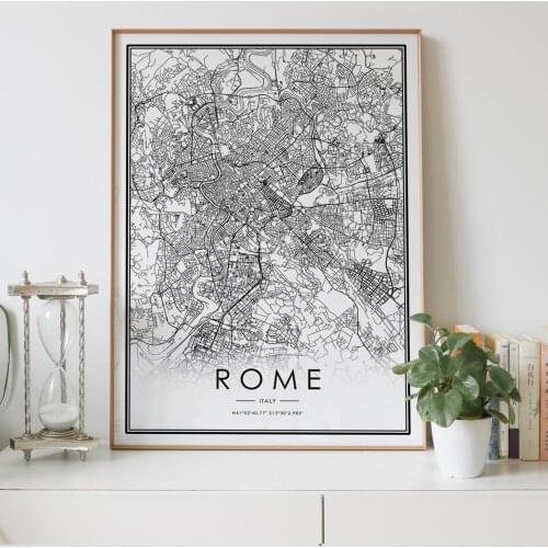 ROME city map Nordic Living Room Decoration Canvas Poster Modern Home Decor Art Print Painting