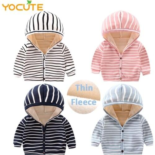 Baby Boys Girls Casual Sweatshirts Long Sleeve Cartoon Hooded Jacket Tops Warm Pullovers Clothes For Kids 2-5Y Fleece Hoodie