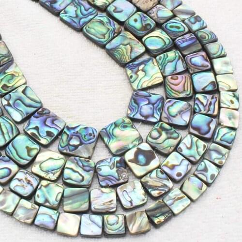 8-14mm Beautiful Multi-Color Abalone Shell Square Beads 15"For DIYJewelry making!We provide mixed wholesale for all items