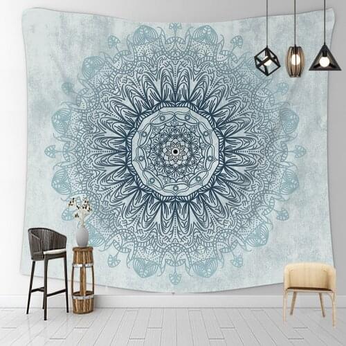 Mandala Geometry Hippie Chakra Psychedelic Hanging Cotton Trippy Tapestry Wall Handmade Decor Art Bedroom Living Room Decoration