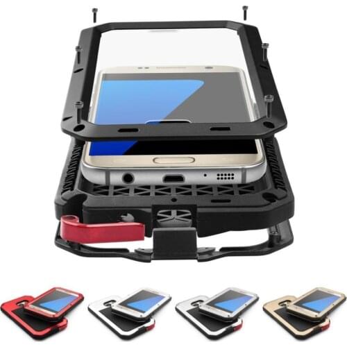 Metal Case Doom Armor Case Heavy Duty Mobile Phone Case for Samsung Galaxy S21 S20 S10 S9 S8 Plus Note20 10 9 8 Shockproof Cover