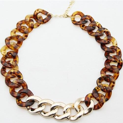 Fashion acrylic leopard Necklace ethnic style decoration personality versatile womens chain