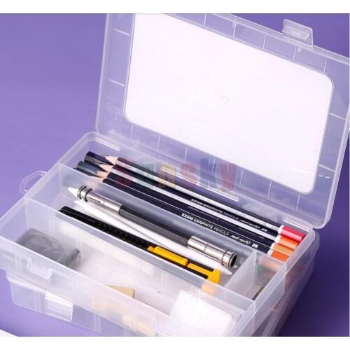 Mont Mart 24 Pc/set charcoal crayon Sketch pencil set art supplies for students Plastic box set/Pen curtain bag set