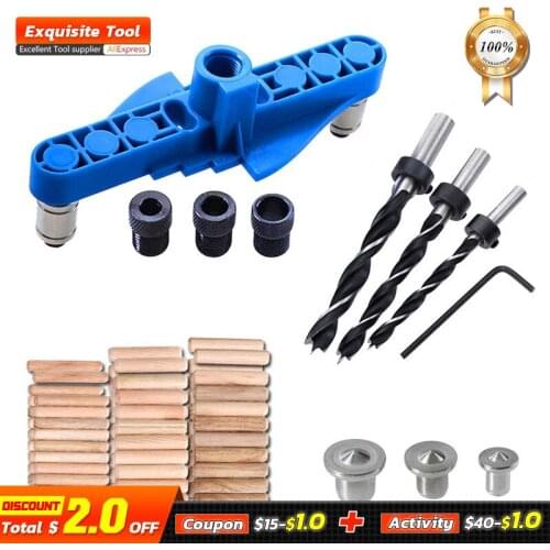 Centering Wood Hole Drilling Scriber Locator Drill Bit Set Woodworking Hole Jig Kit Puncher DIY Carpentry Tool Round Tenon
