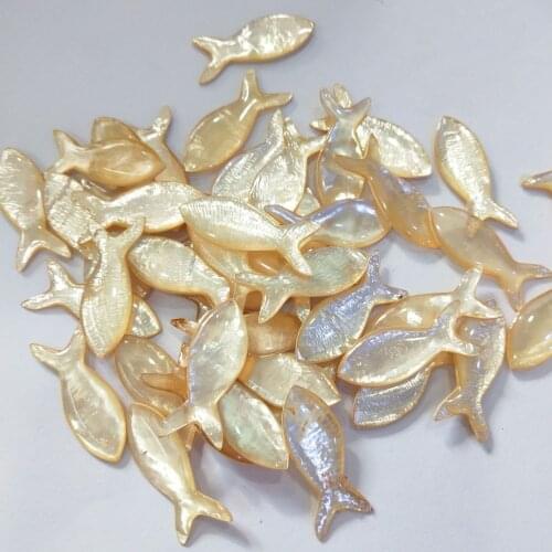 Natural Freshwater Shell Fish Loose Beads Charms 10pcs For DIY Natural Earrings Jewelry Making Supplies