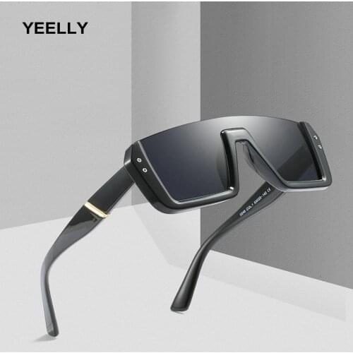 New Unisex Semi-rimless Square Siamese Sunglasses Personality Eyewear Outdoor Anti-glare Eyeglass 0248 Model Style Fashion Women