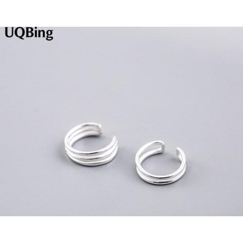 Wholesale 925 Sterling Silver Jewelry Double Layer Clip Earrings Women Pure 925 Silver Earrings Brincos Pendientes de plata