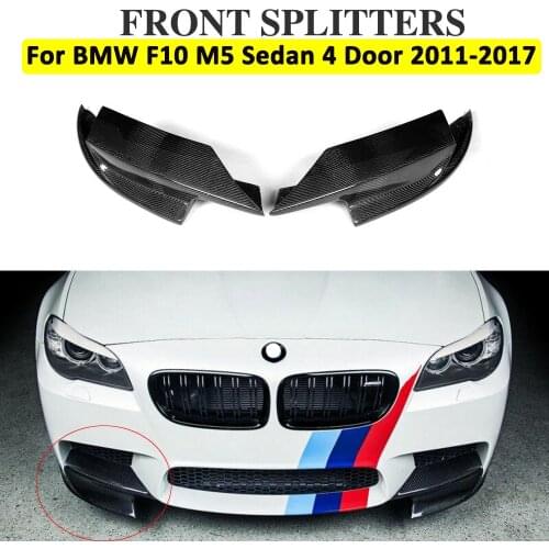 Carbon Fiber Front Bumper Air Vents Splitters Aprons for BMW 5 Series F10 M5 Sedan 4 Door Only Bumper Accessories 2011-2017