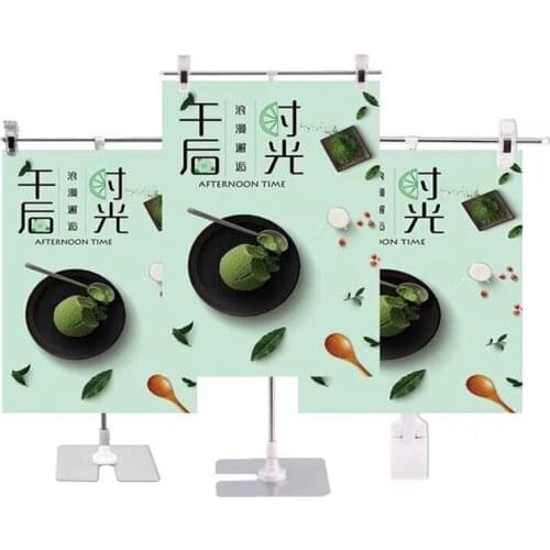 Swedy Adjustable Metal Banner Holder Store Counter Display Poster Stand Table Sign Holder Stand
