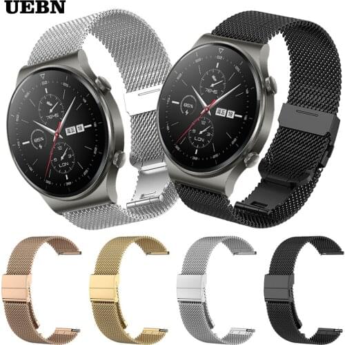 UEBN Metal mesh belt Milanese Strap For Huawei Watch GT 2 Pro watch Band for Watch GT 2 42mm 46mm 2e Bracelet Replace Watchbands