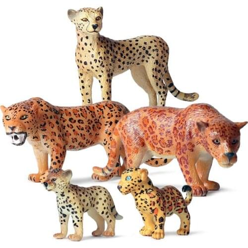 Cheetah Animals Model Action Figure Simulation Wild Animal Action Figures Collection PVC Lovely Toy Kids Gift