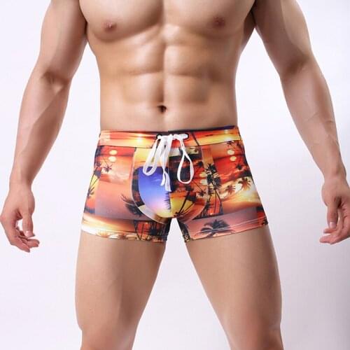 Sexy Mens Beach Swimwear Shorts Men Print Camouflage Swimming Beach Surfing Long Board Elastic Waist Shorts Boxer Plus Size XL