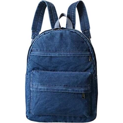 4PCS / LOT School Backpack for Girls Boys Denim Fabric Vintage Large Capacity Backpack Shoulder Bag Sac Femme