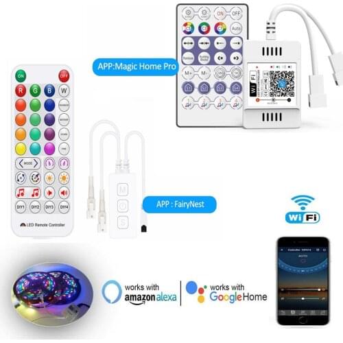 DC5V -24V LED SPI Controller WS2811 WS2812B Addressable Pixel Mini WiFi Controller Magic Home APP Phone Control Dimmer 5050