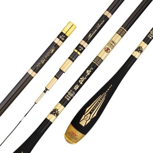 2.7M-6.3M Taiwan Fishing Rod 4H 5H 6H Super Hard Hand Pole Carbon Fiber Telescopic Wedkarstwo Olta De Pesca Carp Sticks