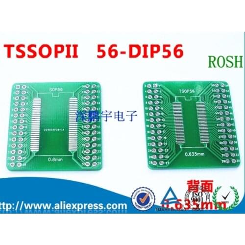TSOPII TSSOP56 SOP56 conversion board 0.635mm / 0.8mm pitch SDRAM adapter board