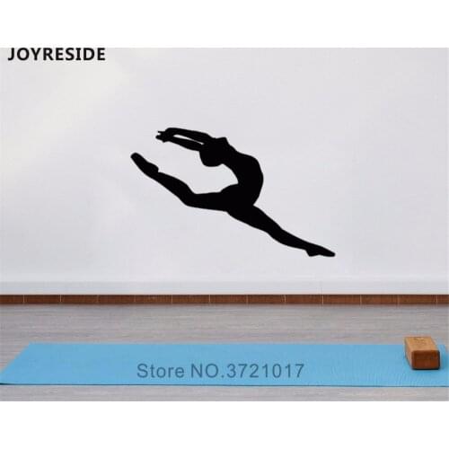 JOYRESIDE Ballerina Girls Sport Wall Decal Vinyl Sticker Home Decor Gymnastics Kids Baby Playroom Interior Design Mural A552