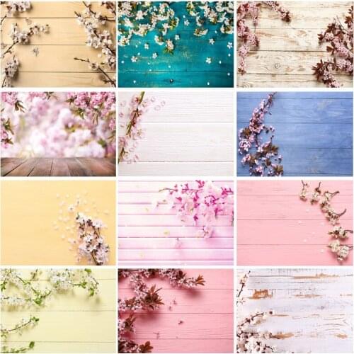 Vinyl Custom Flower and wood Planks Photography Backdrops Prop Christmas Day theme Photographic Background Cloth 21710CHM-007