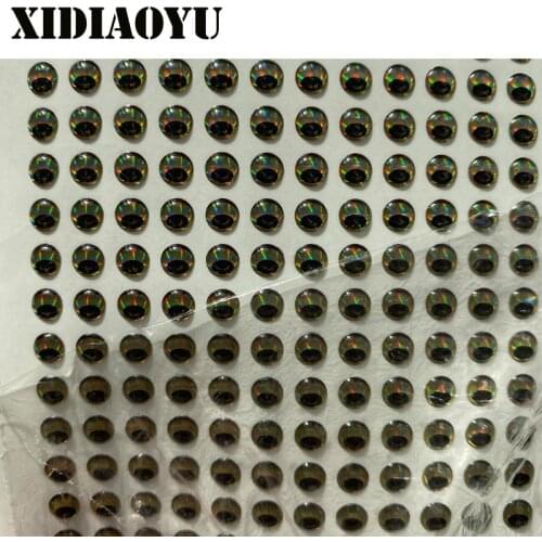 Señuelo de pesca 3D con forma de ojo, simulación de mosca, manivela, ojo de pez artificial, plateado/rojo, 3mm / 5mm/6mm, 300 Ud